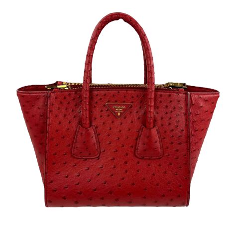 Prada Struzzo Twin Pocket Tote w/Strap (PRA977328)